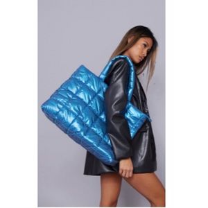 PrettyLittleThing | Blue Quilted Oversized Tote Bag | Pre Loved 💙